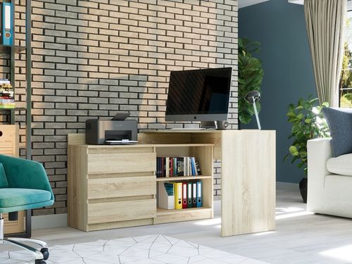 Biurko narożne i komoda zestaw 120x50 sonoma N-15 na Arena.pl