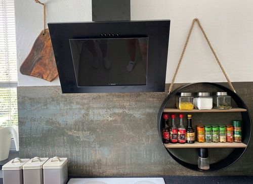 OKAP Kuchenny MAAN VERTICAL 60cm Czarny ŚCIENNY SZKŁO LED CICHY LUX na Arena.pl