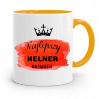 Dla Kelnera Kubek Żółty Najlepszy Na Świecie Z Nadrukiem Ze Zdjęciem