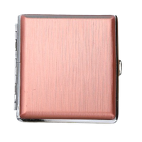 Różowa Papierośnica Metalowa Gładkie Szczotkowane Wykończenie Gentelo