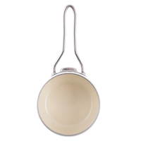 Rondelek Emaliowany Rondel Garnek z Długim Uchwytem Tradycyjny 15 cm 1,1L