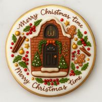 CIASTKO LUKROWANE ŚWIĄTECZNA KAMIENICA KOŁO ROZ.S RĘCZNIE ROBIONE