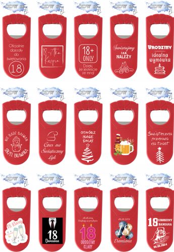 OTWIERACZ Z NADRUKIEM UV personalizowany chluśniem bo uśniem TWÓJ NAPIS na Arena.pl