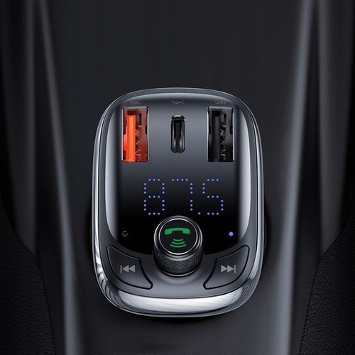 BASEUS ładowarka samochodowa 2xUSB A+TypC+transmitter FM BT PD QC4.0 5A 36W na Arena.pl