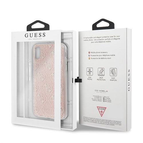 Guess 4G Peony Solid Glitter - Etui iPhone Xs / X (różowy) na Arena.pl