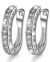 16 0053 Kolczyki Angielskie Srebrne Kryształki Cyrkonia