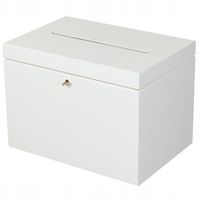 Pudełko drewniane na koperty ŚLUB kluczyk BIAŁE