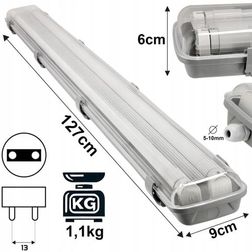 10x Oprawa Hermetyczna 120cm lampa + świetlówki Tuby 20x LED Garażowa na Arena.pl