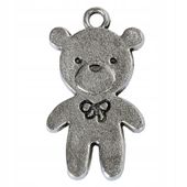 Zawieszka MIŚ niedźwiadek 13x25mm platyna 1szt