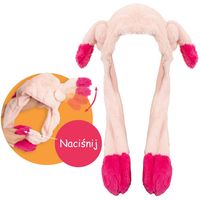 Futrzana Czapka Z Pompowanym Pluszowym Penisem Różowa Śmieszy Prezent