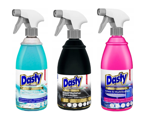 Dasty Zestaw Chemii Domowej - Płyn Do Szyb 0,7L, Czyszczenie Łazienki 0,7L, na Arena.pl