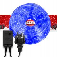 WĄŻ ŚWIETLNY ZEWNĘTRZNY 240 LED LAMPKI CHOINKOWE IP44 10m NIEBIESKI