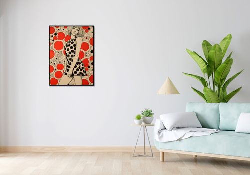 Plakat 60x80cm Czerwone Kropki na Arena.pl