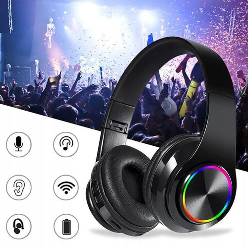 SŁUCHAWKI BEZPRZEWODOWE NAUSZNE BLUETOOTH 5.0 Z MIKROFONEM RGB DLA DZIECKA na Arena.pl