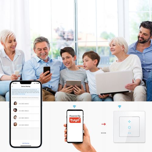 Ściemniacz Dotykowy 1 Obwodowy WiFi TUYA PSMART RM Biały Szkło na Arena.pl