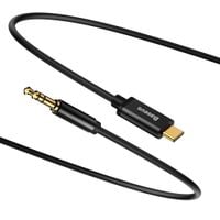 kabel audio stereo przejścióka aux 3.5mm mini jack - usb-c 120cm - czarny