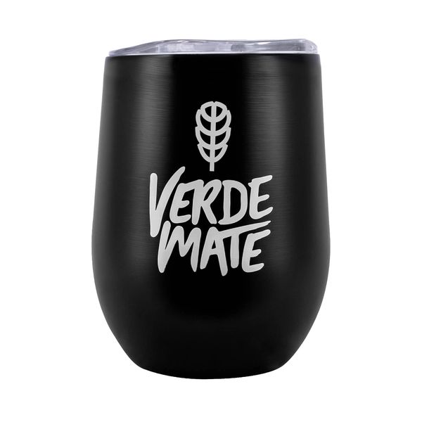 TermoLid – stalowe matero z pokrywką – motyw Verde Mate (czarny) – 350 ml zdjęcie 4