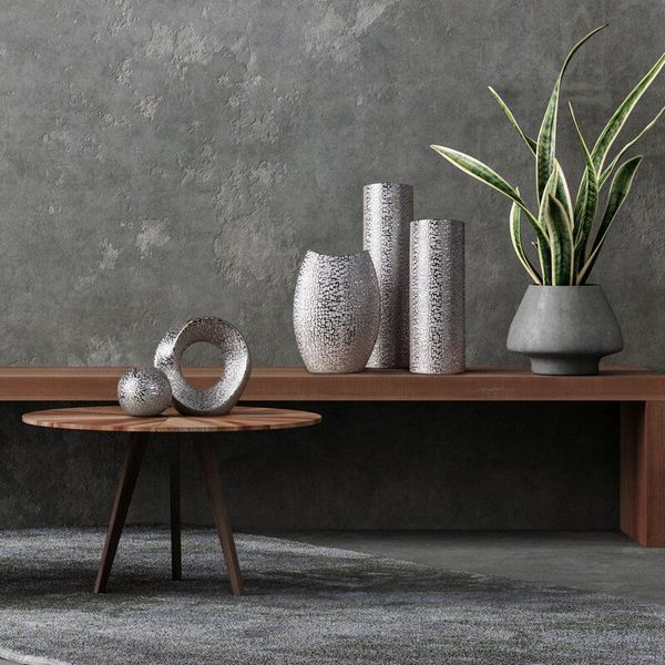 Wazon ceramiczny wysoki RISO 15X15X60 srebrny zdjęcie 4