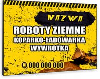TABLICZKA REKLAMOWA szyld z dibondu nadruk 40x30 cm ROBOTY ZIEMNE