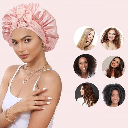 Jedwabny Czepek Do Spania Satynowy czepek na włosy do spania z opaską na Arena.pl