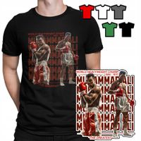 KOSZULKA T-SHIRT MĘSKI WZORY - MUHAMMAD ALI BOKS MMA WALKI KLATKA - XL