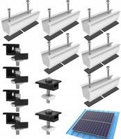 2X Zestaw Montażowy Solar Panele 2szt Szyny 12cm Czarny 30-35mm