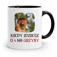 Kubek Czarny Nosacz Janusz O 4 Na Grzyby Prezent Z Nadrukiem Ze Zdjęciem