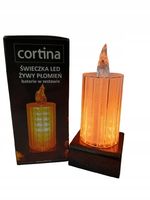 Wkład LED do zniczy XL ŻYWY PŁOMIEŃ Świeczka baterie w zestawie Cortina15cm