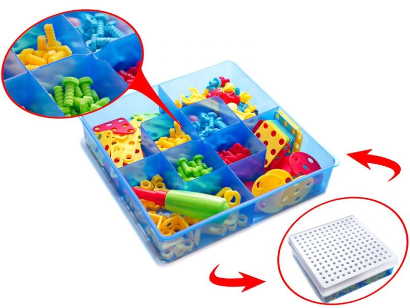 Puzzle Klocki w walizce 6w1 + wkrętarka 261 el. zdjęcie 5