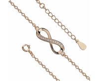 Delikatna pozłacana srebrna bransoletka infinity nieskończoność cyrkonia cyrkonie celebrytka srebro 925 Z0791GB