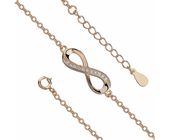 Delikatna pozłacana srebrna bransoletka infinity nieskończoność cyrkonia cyrkonie celebrytka srebro 925 Z0791GB