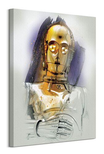 Gwiezdne Wojny Star Wars: The Last Jedi (C-3PO Brushstroke) - obraz na płótnie 60x80 cm na Arena.pl