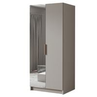 Szafa BODRUM II 100 cm z lustrem-pojemna garderoba-KASZMIR+ZŁOTY