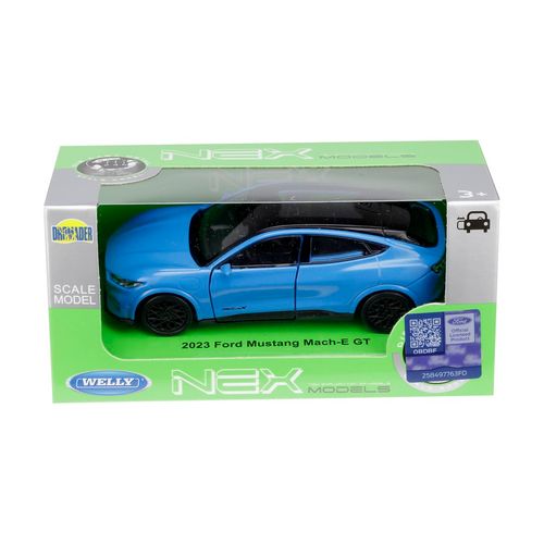 Model 1:34, Ford Mustang mach-E CT 2023, niebieski na Arena.pl