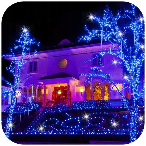 LAMPKI CHOINKOWE NIEBIESKIE 300 LED FLASH WEW/ZEW 22M ŚWIĄTECZNE NA CHOINKĘ na Arena.pl