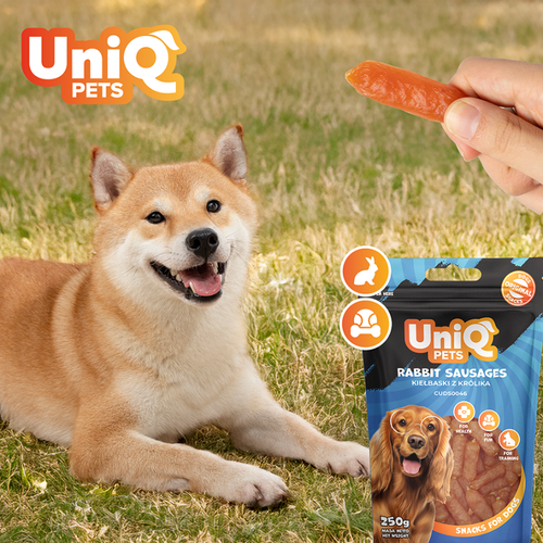 Przysmaki dla psa smaczki kiełbaski z królika WOOFERS 250g UNIQ PETS na Arena.pl
