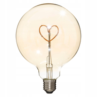 ŻARÓWKA LED bursztynowa SZKLANA serce 17,3x12,5 cm