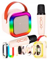 GŁOŚNIK BLUETOOTH PRZENOŚNY KARAOKE MIKROFON USB SD MINI JACK+ 2 MIKROFONY