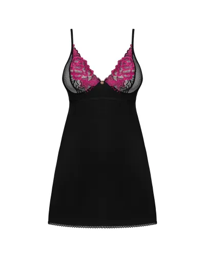 obsessive rosenty sukienka czarna z rożową koronką xs/s + stringi na Arena.pl