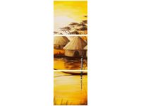 90X30CM AFRYKAŃSKA WIOSKA TRÓJ OBRAZ DRUK
