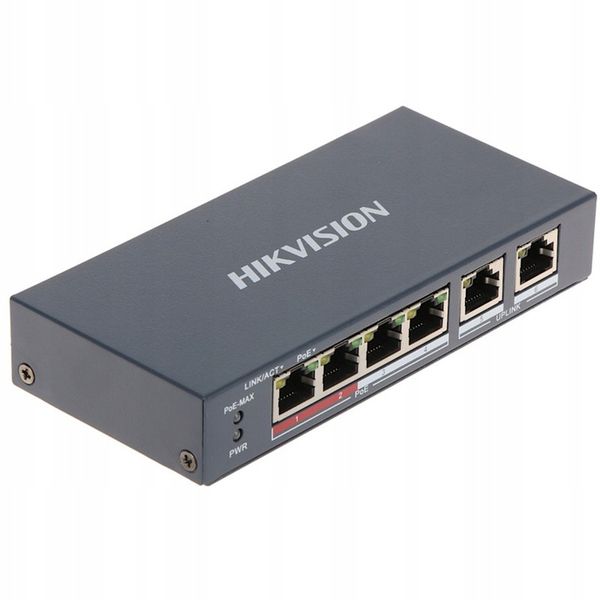 SWITCH HIKVISION DS-3E0106P-E/M 6 PORTÓW SZARY zdjęcie 4