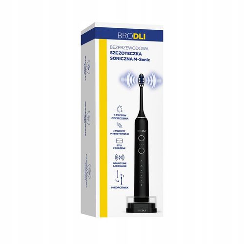 SZCZOTECZKA SONICZNA DO ZĘBÓW ELEKTRYCZNA CZARNA 10 KOŃCÓWEK INDUKCJA na Arena.pl