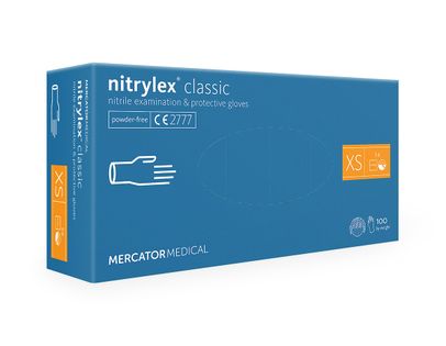 Rękawice nitrylowe nitrylex classic blue XS 100 szt