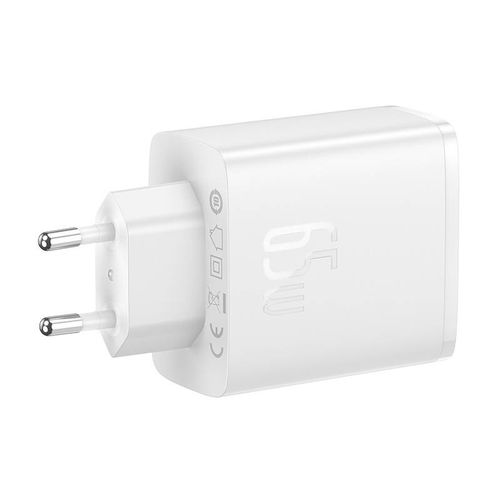 ładowarka sieciowa baseus os-cube pro 2xusb-c + usb, 65w (biała) na Arena.pl