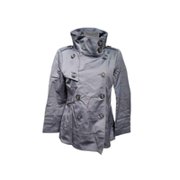 Zara Płaszcz Damski Krótki Granatowy Zapinany na Guziki Rozmiar L