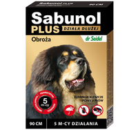 SABUNOL PLUS Obroża psa 90 cm owadobójcza na pchły kleszcze na 5 miesięcy