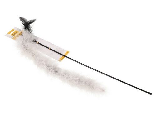 Lekka zabawka dla kota z dzwoneczkiem i piórkami - Wędka Dingo Jungle 45cm na Arena.pl