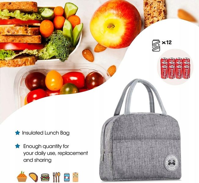 TORBA LUNCHBOX PIKNIKOWA NA ŚNIADANIE TERMICZNA IZOLACYJNA ŚNIADANIOWA zdjęcie 10