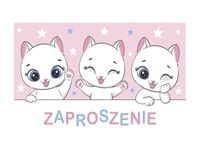 Zaproszenia urodzinowe Białe Kotki, 10 szt.