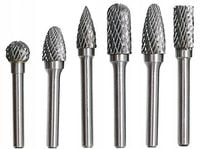 FREZY TRZPIENIOWE DO METALU 6SZT WĘGLIK WOLFRAMU